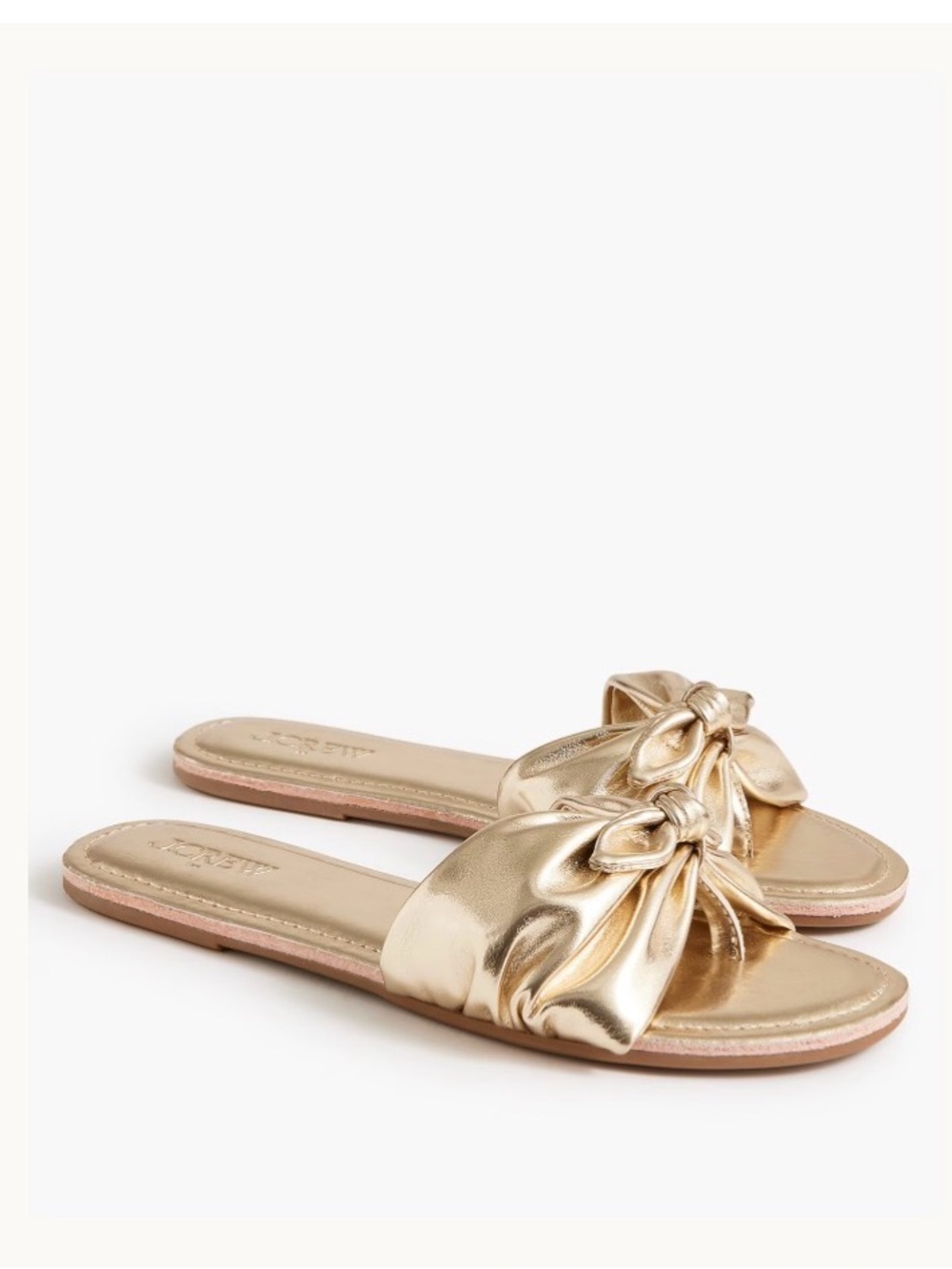 Gold bow flip flops J.Crew NWT - Picture 2 of 8